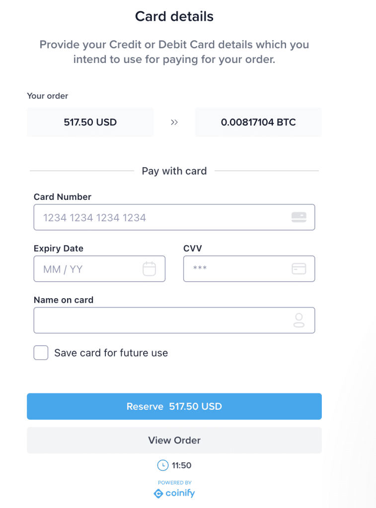 Crypto Card Purchase PrimeXBT